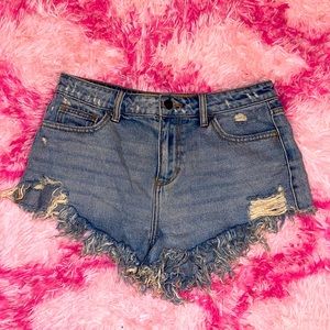 Fashionnova light wash shorts